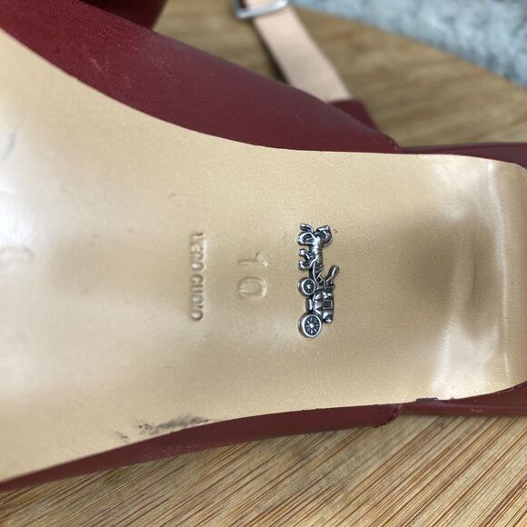 Coach Edison Merlot Heels Open Toe Mules Women's 10 B G2503 - Picture 9 of 12